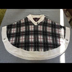 Talbots tartan plaid winter poncho / shawl